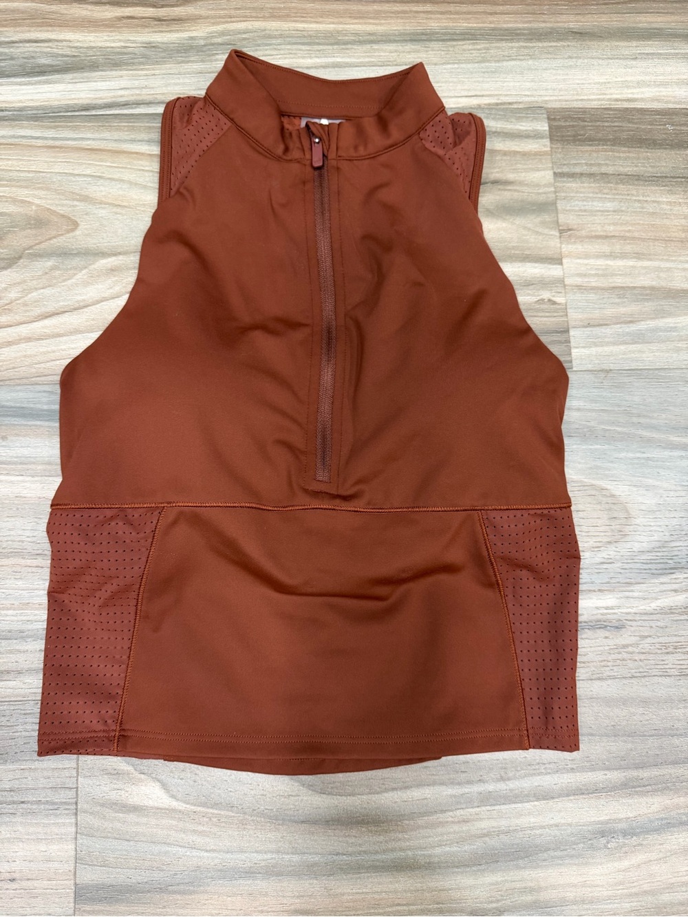 CALIA by Carrie Underwood Rust Zip-Front Athletic Tank